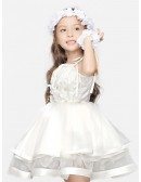 Short Ball Gown Tulle Black Flower Girl Dress with Jacket