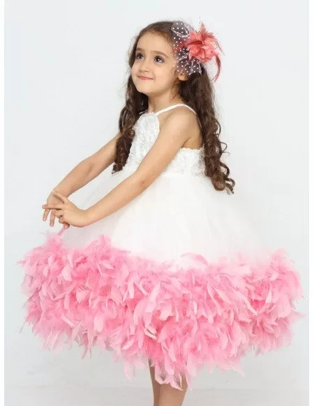 Fairy Feathers Ballroom Pageant Dress for Little Girls