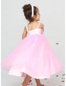 Lovely Pink Tea Length Ball Gown Flower Girl Dress with Empire Waist