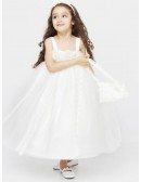 Empire Waist Ball Gown Fairy Flower Girl Dress in Ankle Length