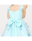 Petal Ball Gown Flower Girl Dress in Baby Blue Color