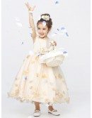 Petal Ball Gown Flower Girl Dress in Baby Blue Color