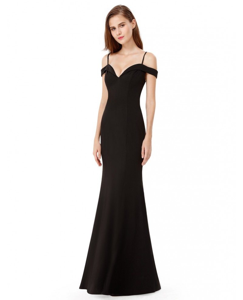 Sexy A-line Off-the-shoulder Floor-length Evening Dress #EP07017BK $57 ...