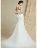 Perfect Fitted Mermaid Strapless Wedding Dress with Beading