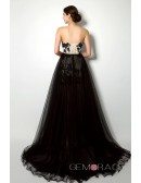 A-line Sweetheart Floor-length Removable Prom Dress