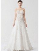 Sequined Lace A-line Sweetheart Elegant Wedding Dress