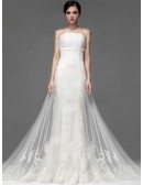 Gorgeous Lace Long Tulle Sequined Wedding Dress