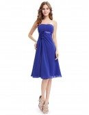 A-line Strapless Knee-length Bridesmaid Dress With Ruffle