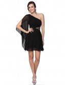 A-line One-shoulder Mini Dress With Sequins