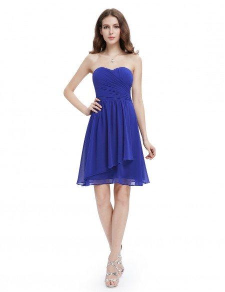 A-line Sweetheart Short Pleated Bridesmaid Dress