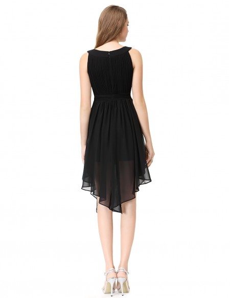A-line Scoop Neck High Low Party Dress With Beading