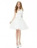 A-line One-shoulder Short Party Dress With Bow