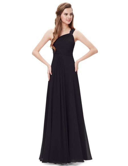 A-line One-shoulder Floor-length Bridesmaid Dress