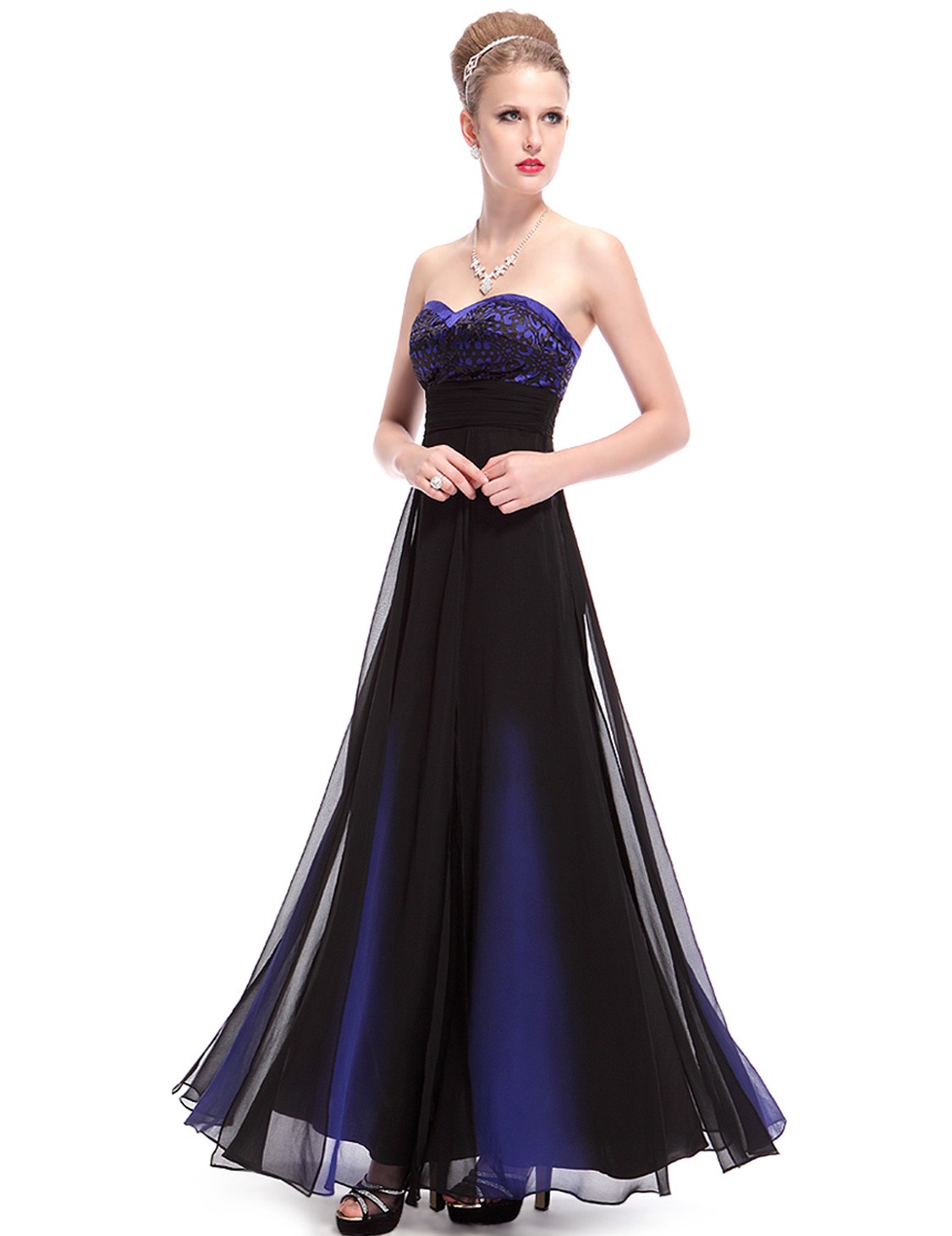 Aline Sweetheart Floorlength Evening Dress With Open Back HE08070GR