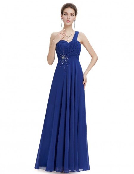 A-line One-shoulder Formal Evening Dress With Beading #HE08077BK $50 ...