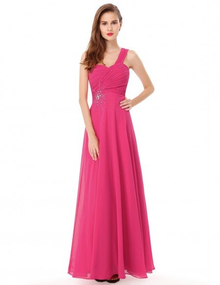 A-line One-shoulder Formal Evening Dress With Beading #HE08077BK $50 ...