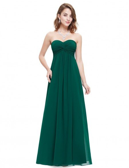 Empire Sweetheart Floor-length Pleated Bridesmaid Dress #HE08084BL $50 ...