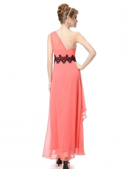 Empire One-shoulder Ankle-length Bridesmaid Dress With Lace