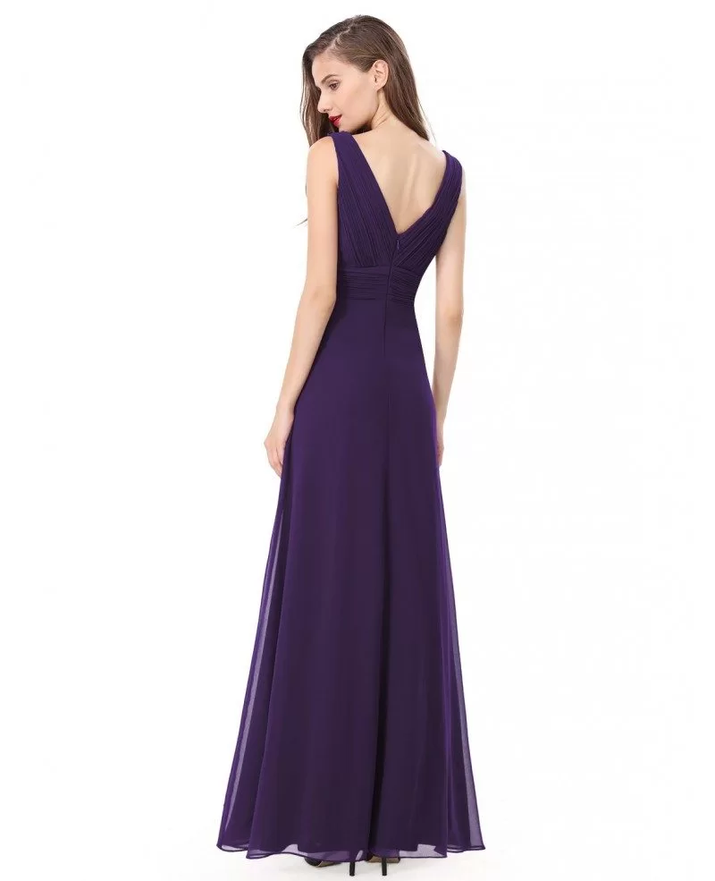 A-line V-neck Floor-length Formal Dress With Rhinestone #HE08103BK $50 ...
