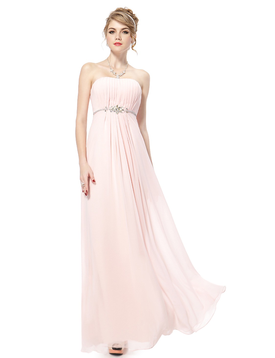 strapless floor length gown