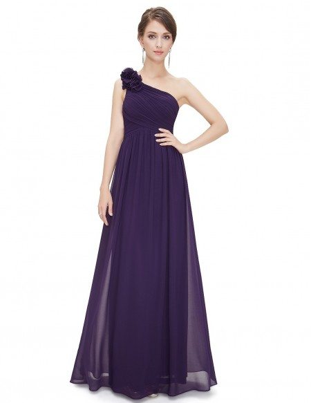 A-line One-shoulder Floor-length Bridesmaid Dress With Ruffles
