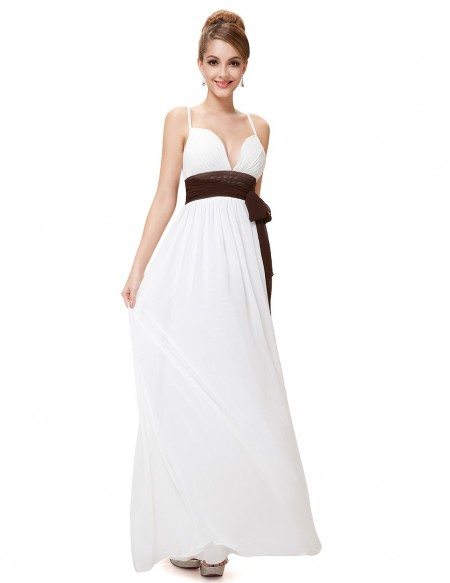 A-line V-neck Floor-length Bridesmaid Dress With Sash