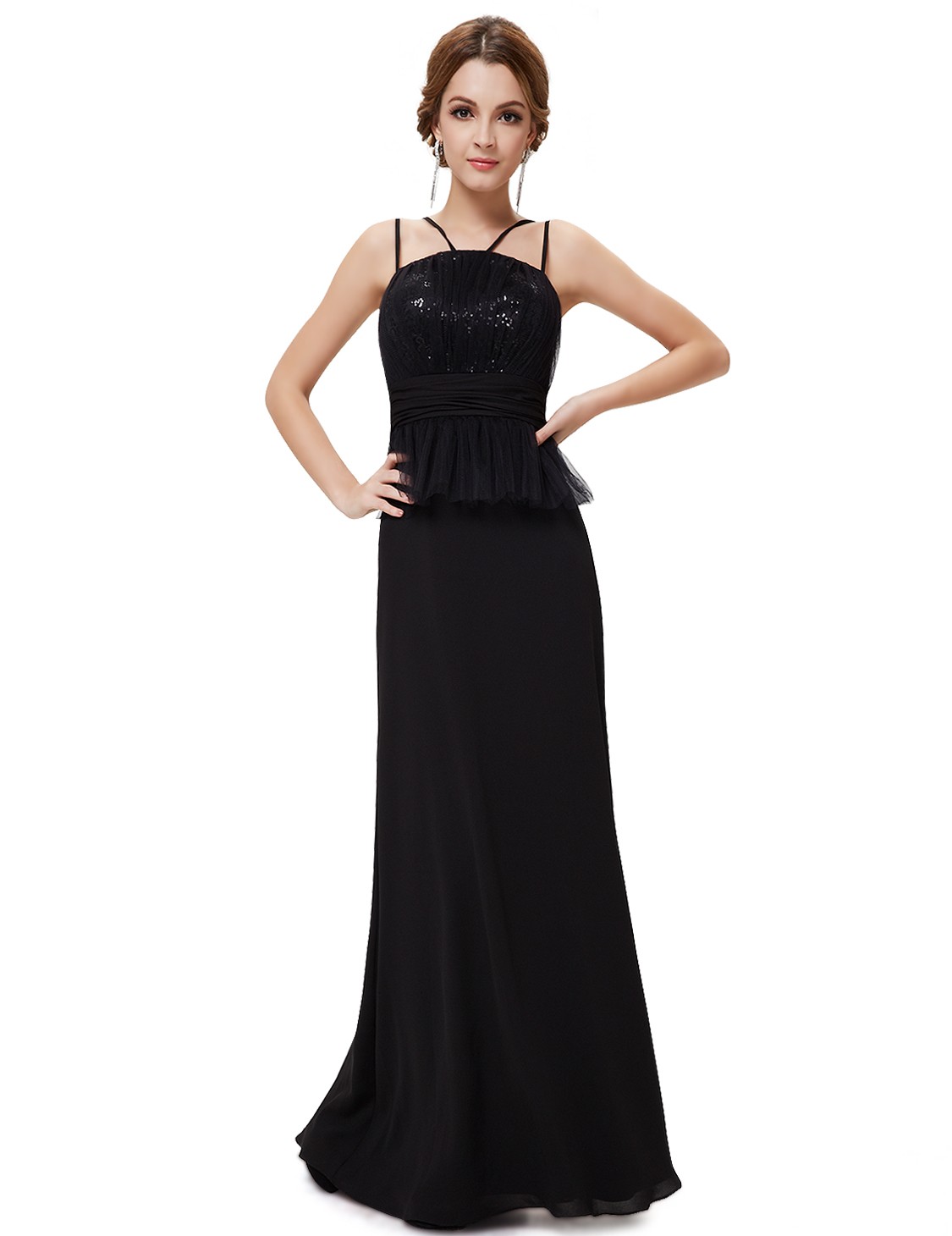 Sheath Strapless Floor-length Evening Dress With Sequins #HE08259BK $80 ...