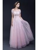 Gorgeous Lace Off the Shoulder Long Tulle Bridal Party Dress