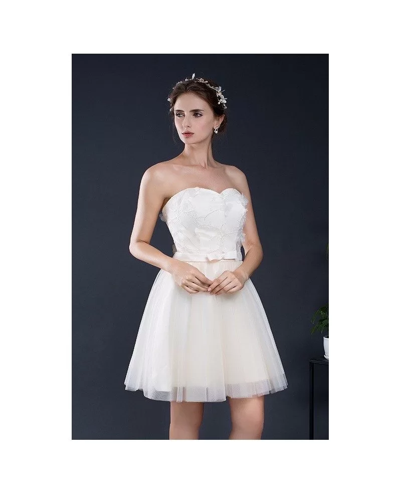 Sweetheart Champagne Short Tulle Dress #YH0103D $75 - GemGrace.com