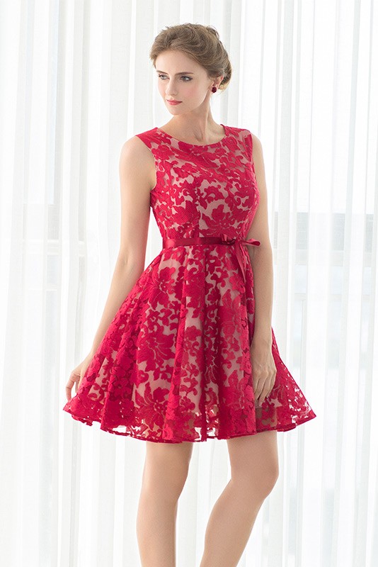 Fuchsia Embroidered Short Party Dress #YH0104 $80 - GemGrace.com