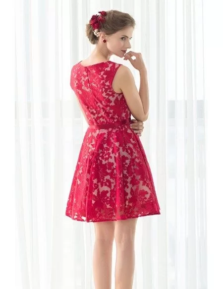Fuchsia Embroidered Short Party Dress #YH0104 $80 - GemGrace.com