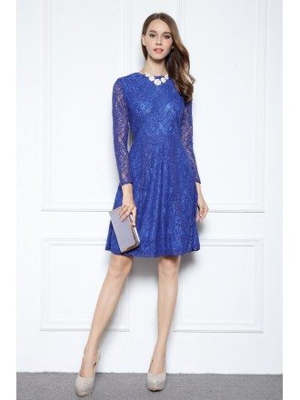 Grey Embroidery Knee Length Floral Party Dress Wedding Guests