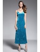 A-line V-neck Ankle-length Evening Dress With Sequins