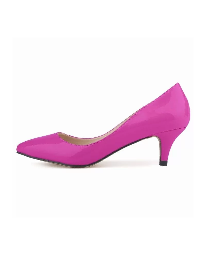 red patent leather kitten heels