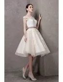 Vintage Short Wedding Dresses Lace Cap Sleeves Ivory High Neck Knee ...