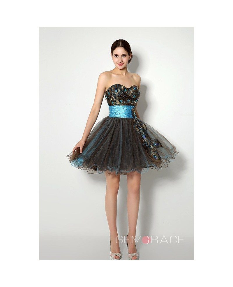 Short/Mini Sweetheart Feather Prom Dress #C16261 $90 - GemGrace.com