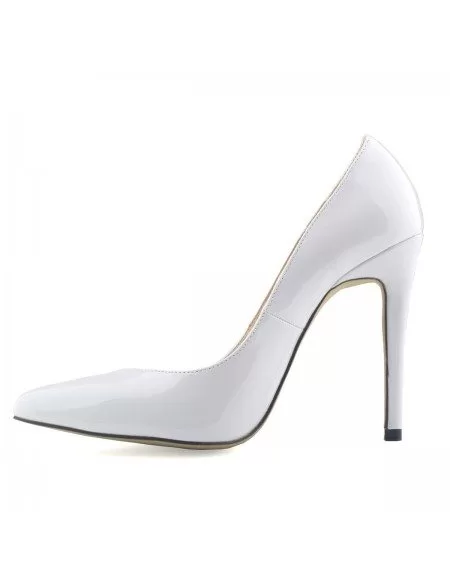 white leather high heels