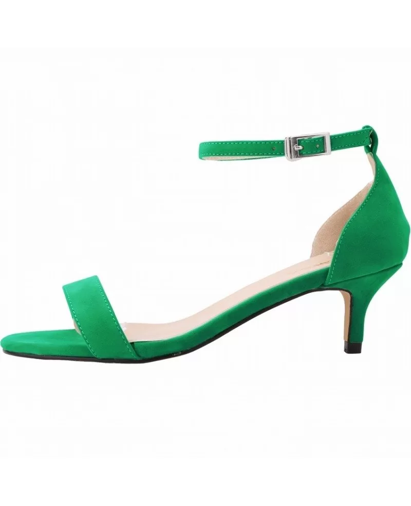 green kitten heel sandals