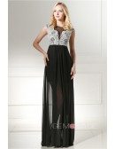Sheath Scoop Ankle-length Prom Dress with Lace