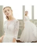 A-line Scoop Neck Floor-length Chiffon Bohemian Wedding Dress With Sleeves
