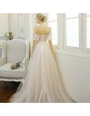 Sexy A-line Sweetheart Floor-length Tulle Wedding Dress With Flowers