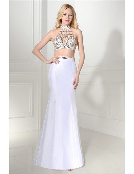 Mermaid Floor-length Prom Dress with Halter Top