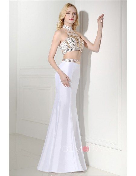 Mermaid Floor-length Prom Dress with Halter Top