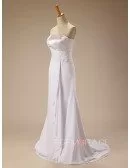 Beaded Lace Strapless Long Chiffon Wedding Dress Ruffles