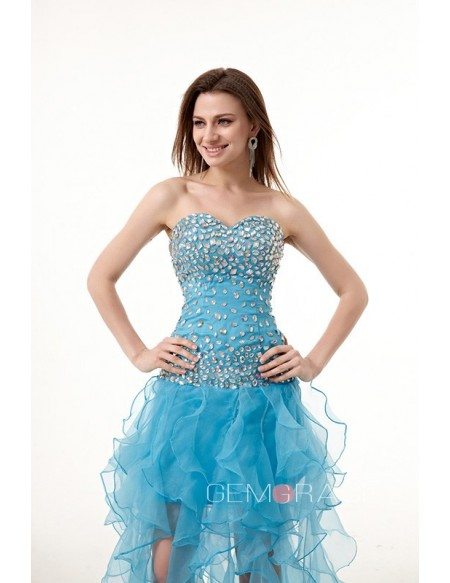 Popular Beaded Asymmetrical High Low Prom Dress #CY0136 $128 - GemGrace.com