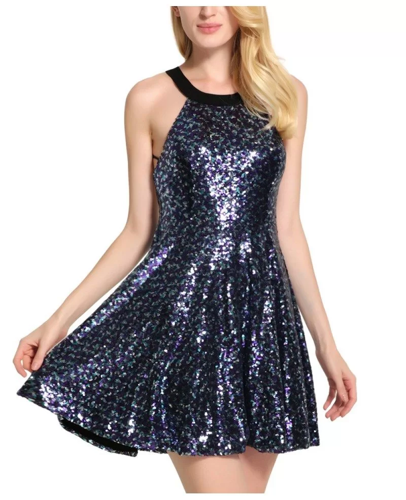 a line sequin gown