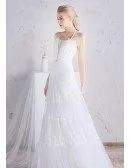 Unique Long Halter Lace A-line Beach Boho Wedding Dress