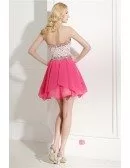 Fuchsia Short Sweetheart Knee-length Prom Dress