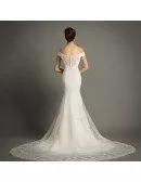 Sexy Mermaid Off-the-shoulder Court Train Tulle Wedding Dress With Appliques Lace