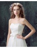 Unique High Low Sweetheart Tulle Wedding Dress With Lace